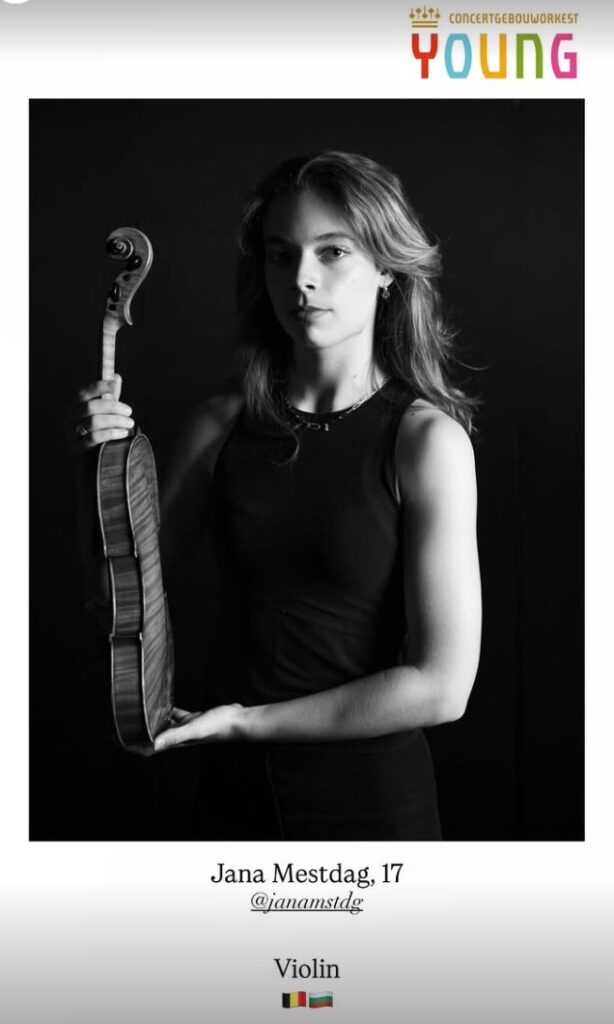 Girl holding violin